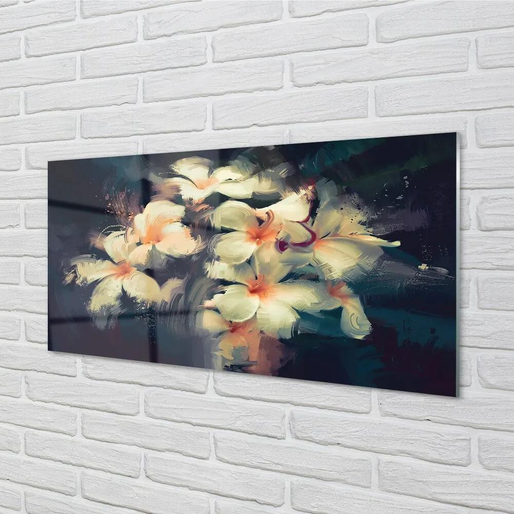 Obraz na skle obraz kvetín 100x50 cm