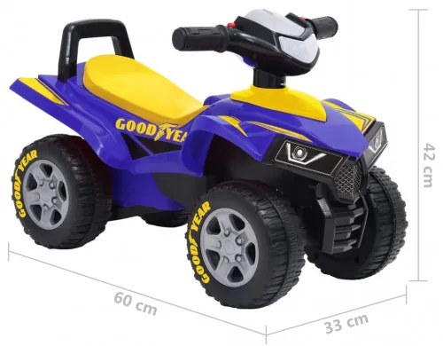 vidaXL Detská odrážacia štvorkolka Good Year modrá-