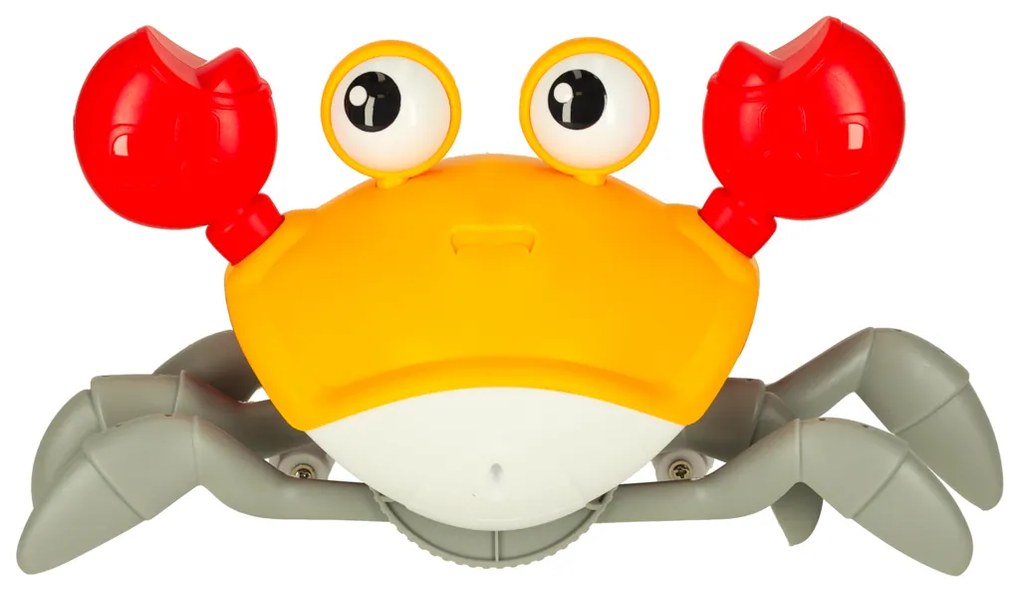 KIK Interaktívna hračka krab so zvukom a senzorom, USB nabíjanie, červený