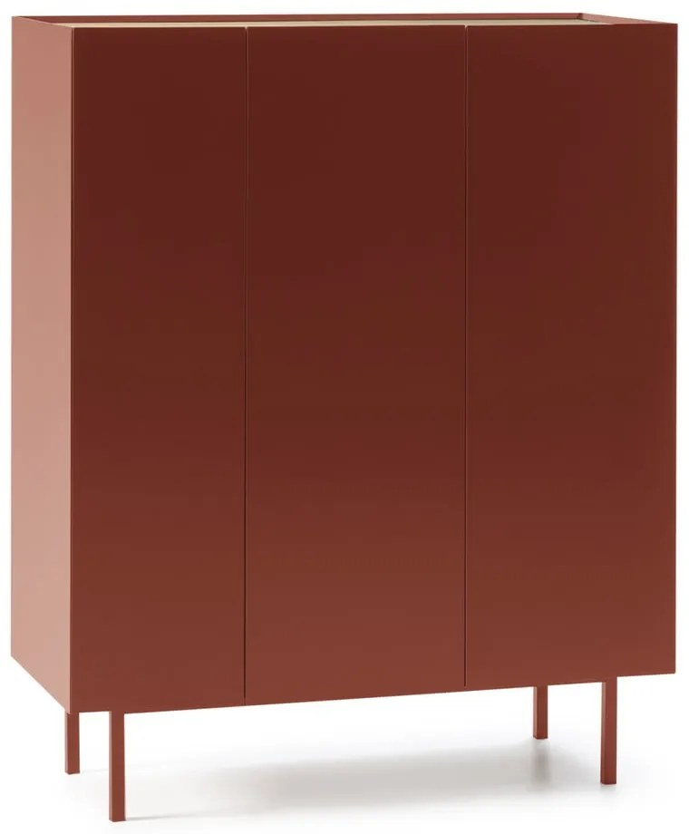 Červená vysoká komoda v dekore duba 95x120 cm Arista – Teulat