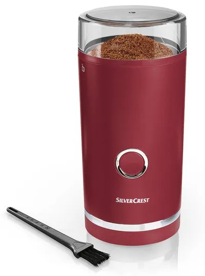 SILVERCREST® KITCHEN TOOLS Elektrický mlynček na kávu SKMS 180 A1 (červená) (100362245)