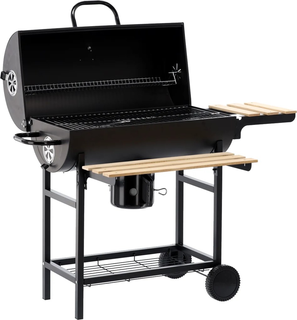 BBQ Meeting Gril na drevené uhlie s vekom a kolieskami 101 x 70,5 x 94,5 cm *5337