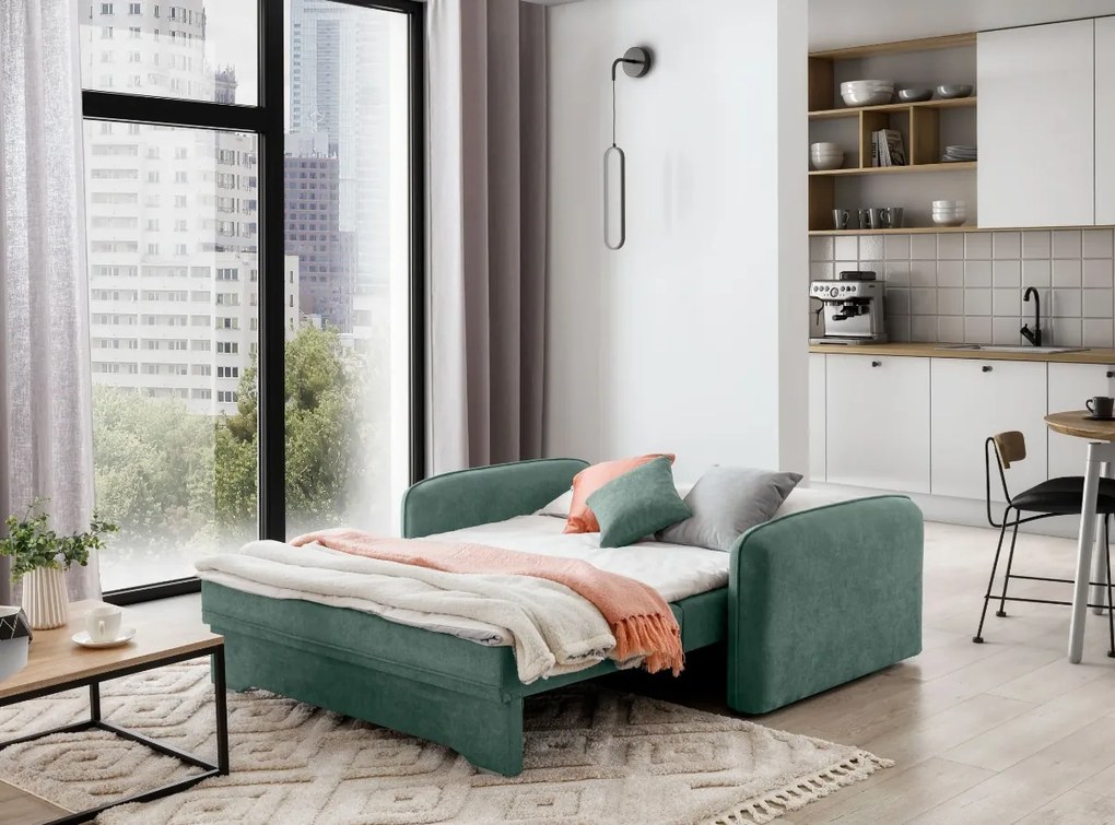 Rozkladacia 2-miestna pohovka LAINE, zelená