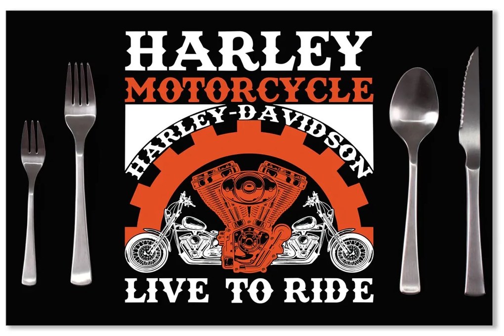 Sablio Prestieranie Harley-Davidson Live to ride: 40x30cm