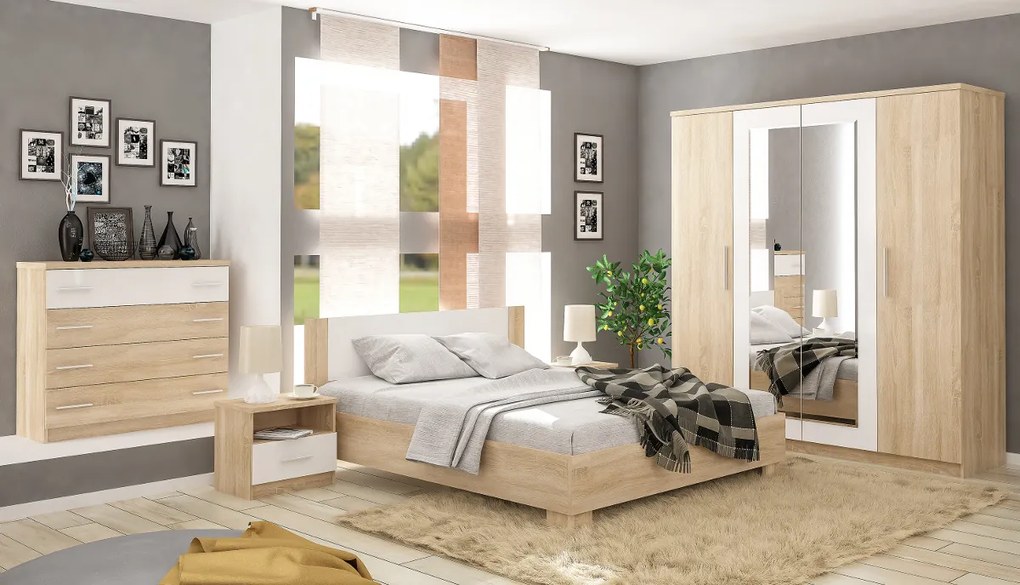 RENAR Markos komoda dub sonoma / biela