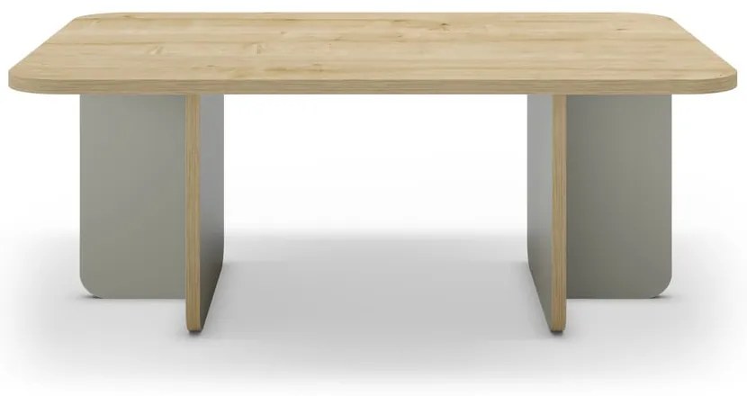 Svetlozelený/v prírodnej farbe konferenčný stolík s doskou v dubovom dekore 56x100 cm Hillary – Marckeric