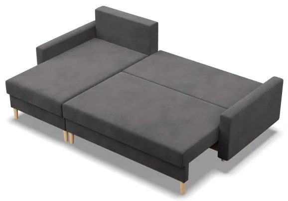 Rohová rozkladacia sedačka BLANK Comfort sivá