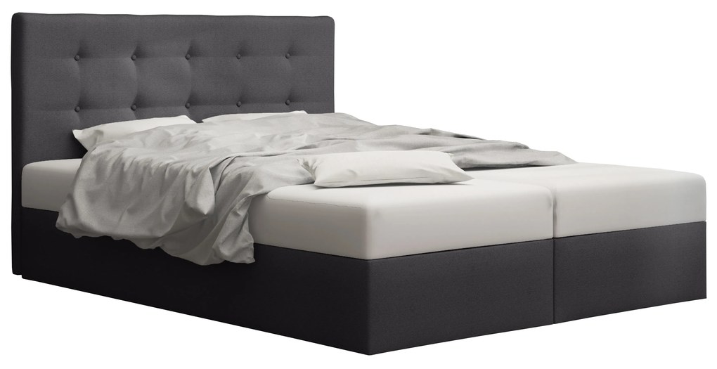 Manželská posteľ Boxspring 160 cm Duel 1 Comfort (tmavosivá) (s matracom a úložným priestorom). Vlastná spoľahlivá doprava až k Vám domov. 1055816