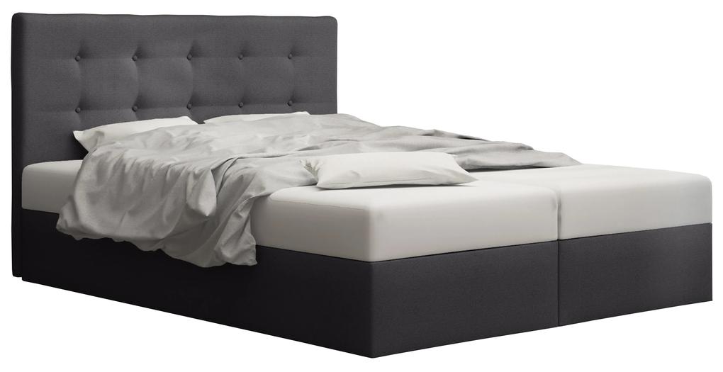Manželská posteľ Boxspring 180 cm Duel 1 (tmavosivá) (s matracom a úložným priestorom). Vlastná spoľahlivá doprava až k Vám domov. 1046440