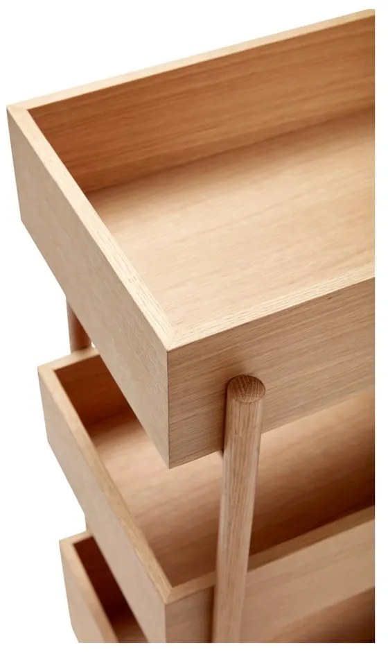 Konzolový stolík z dubového dreva v prírodnej farbe 34x43 cm Stack – Hübsch