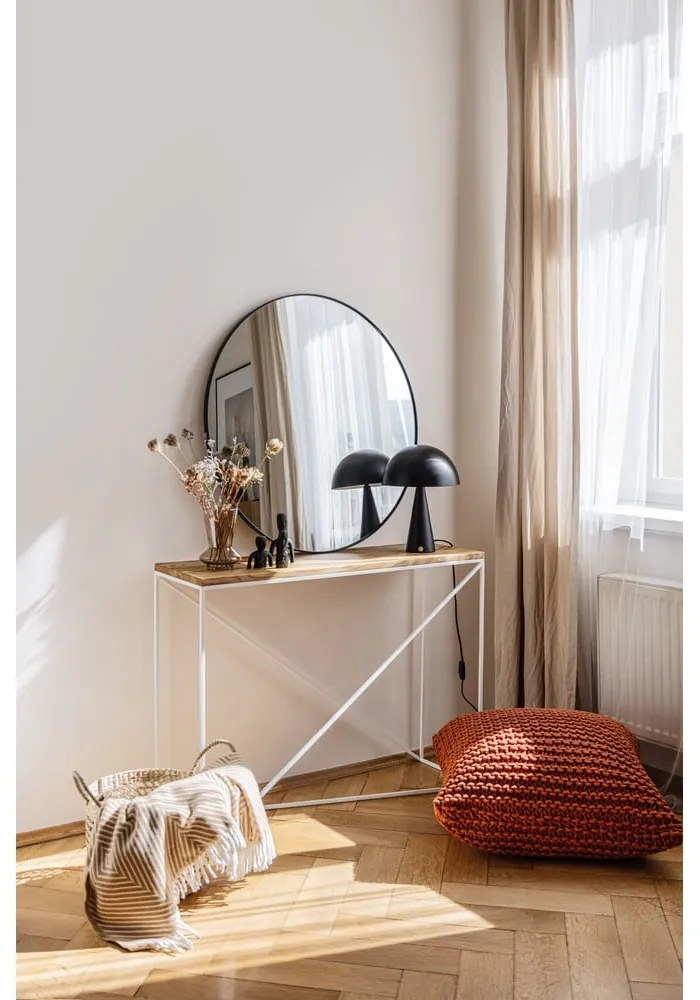 Čierne nástenné zrkadlo Bonami Essentials Layla, ø 80 cm