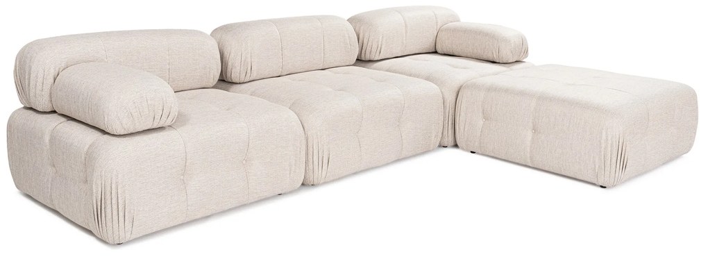 Doblo 3-sedačka s taštičkou ( L1-O1-1R-Pouffe) - svetlohnedá