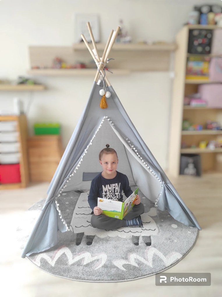 Detský kusový koberec Petit Lama grey kruh, 140x140 (priemer) kruh, šedá, detská izba, Dywany Łuszczów