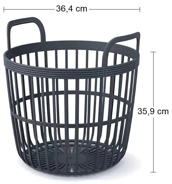 Plastový univerzálny kôš s úchytkami IKPIO370 37 cm - antracit