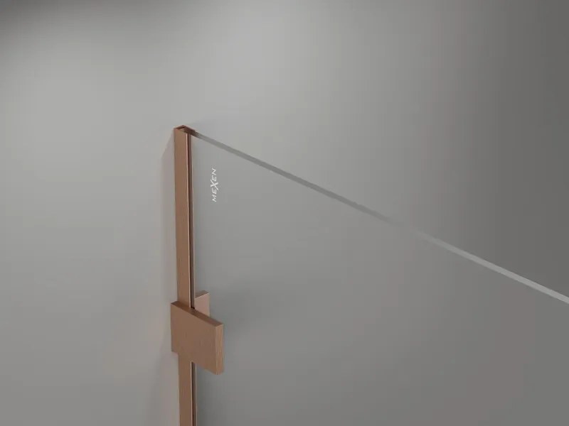 Mexen Lunar sprchová stena pravá 150 x 200 cm, 8mm číre sklo, medená matná, 830-150-000-65-00-P