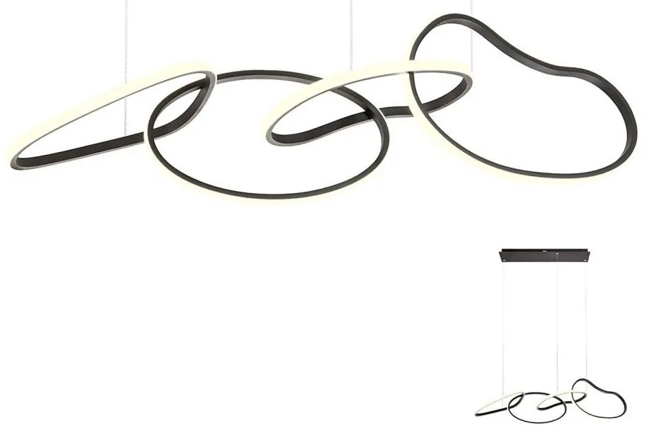 Redo 01-2596 - Stmievateľný LED luster na lanku BIAS LED/87,4W/230V 3000K čierna