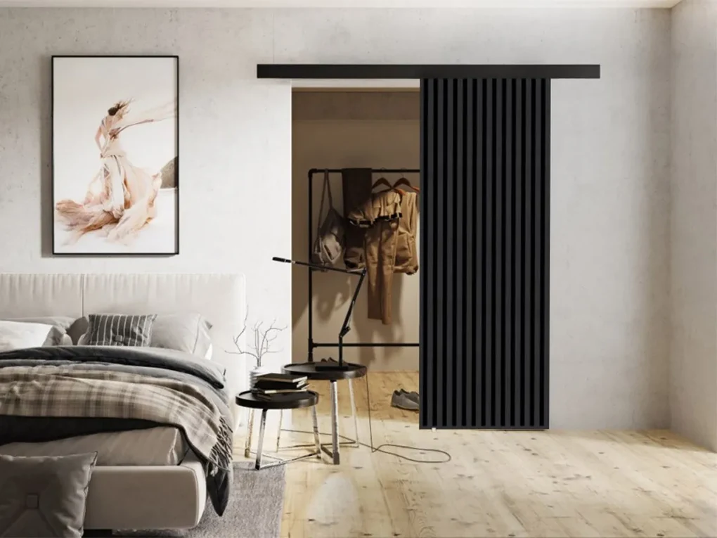 Interiérové posuvné dvere Boxdis 70, Farba:: Dub craft zlatý/Čierna