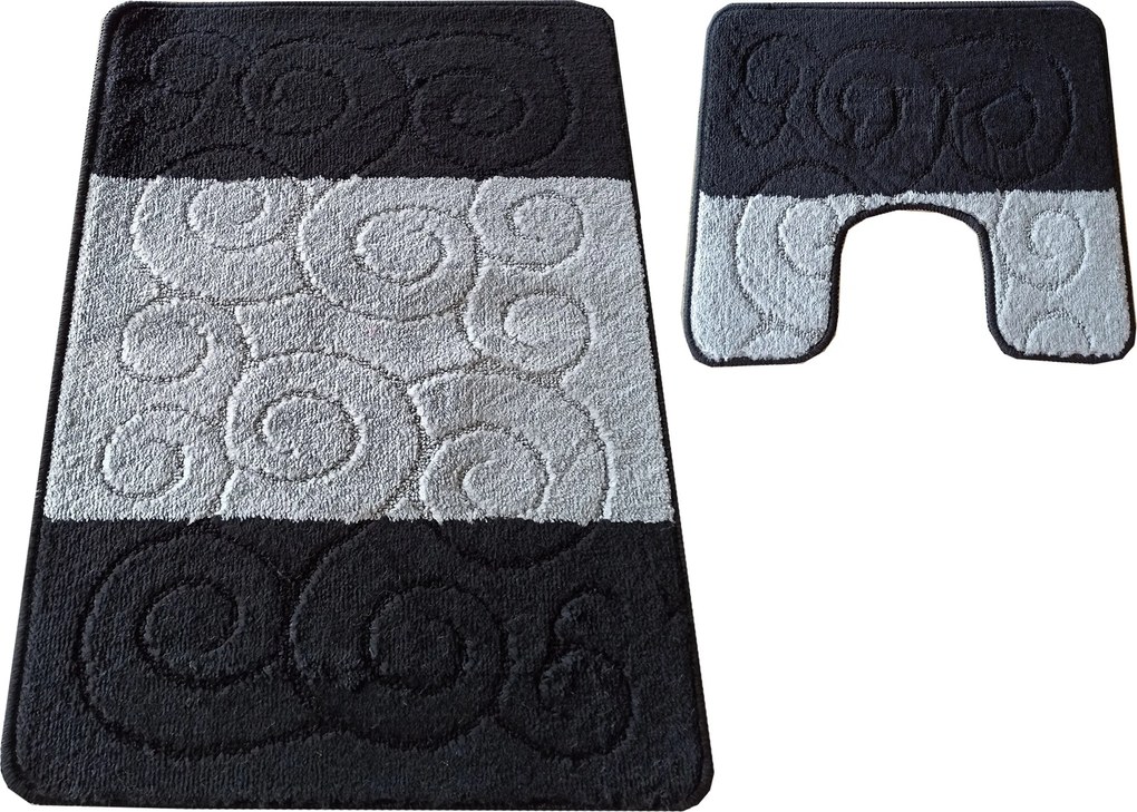 DY Kúpeľňová sada koberčekov s výrezom Sile - čierna