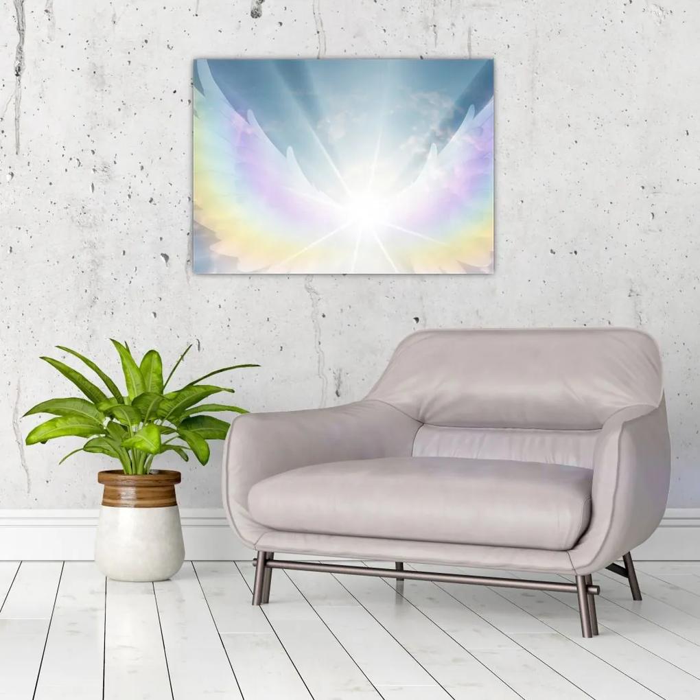 Sklenený obraz - Anjelská aura (70x50 cm)