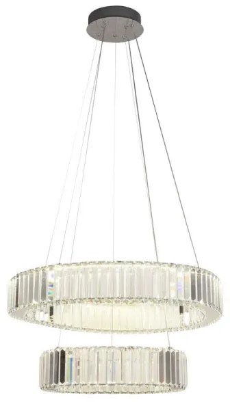 LED Stmievateľný luster na lanku LED/65W/230V 3000-6500K chróm + diaľkové ovládanie