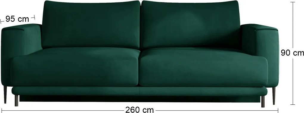 Rozkladacia pohovka s úložným priestorom Dena - tmavozelená