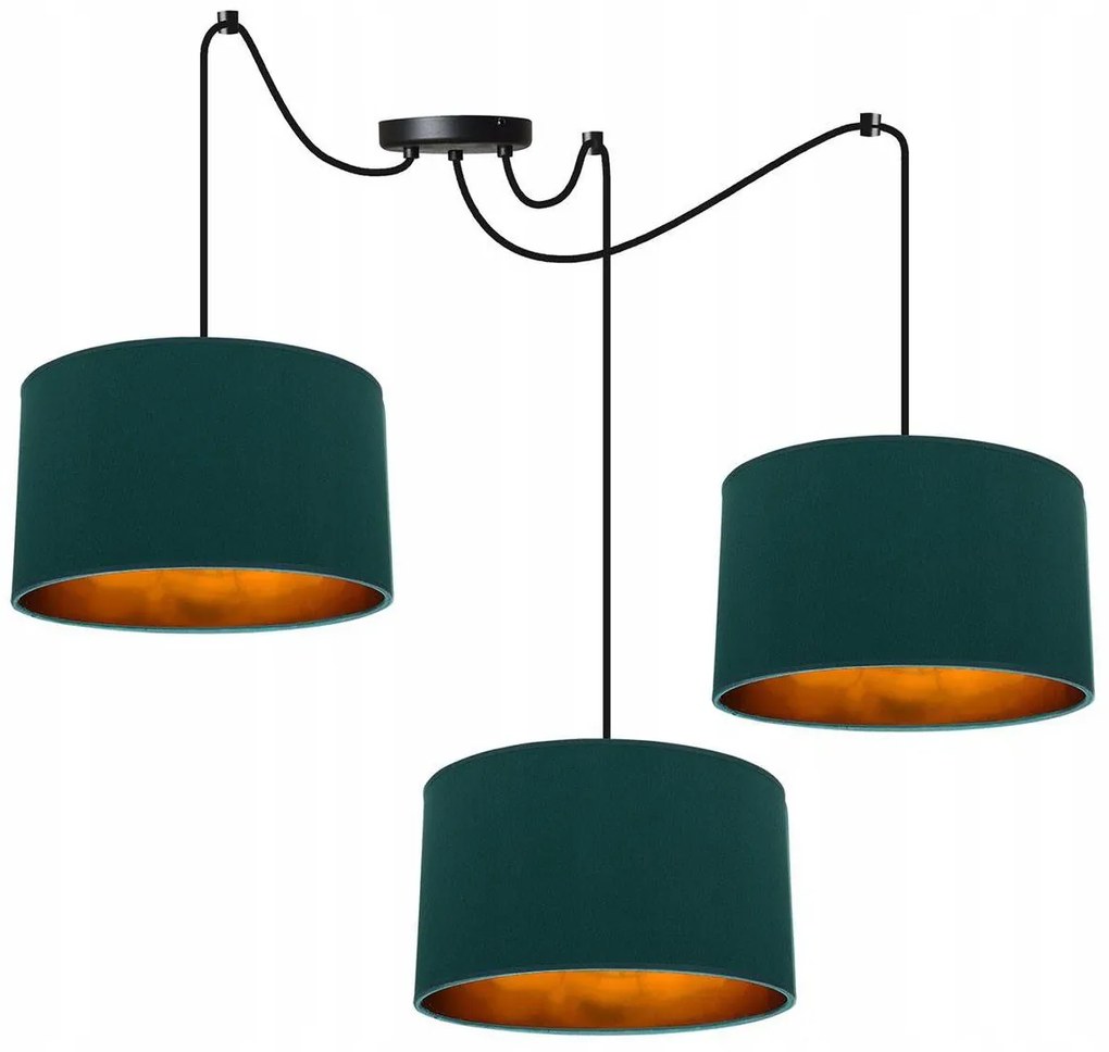 Závesné svietidlo Shade Spider, 3x textilné tienidlo (mix 6 farieb), (výber z 2 farieb konštrukcie), g