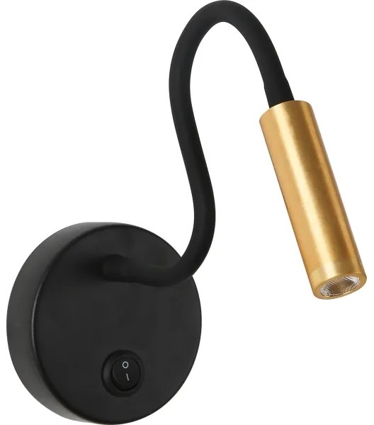 Brilagi - LED Flexibilná nástenná lampa MAYA LED/3W/230V 4000K čierna/zlatá
