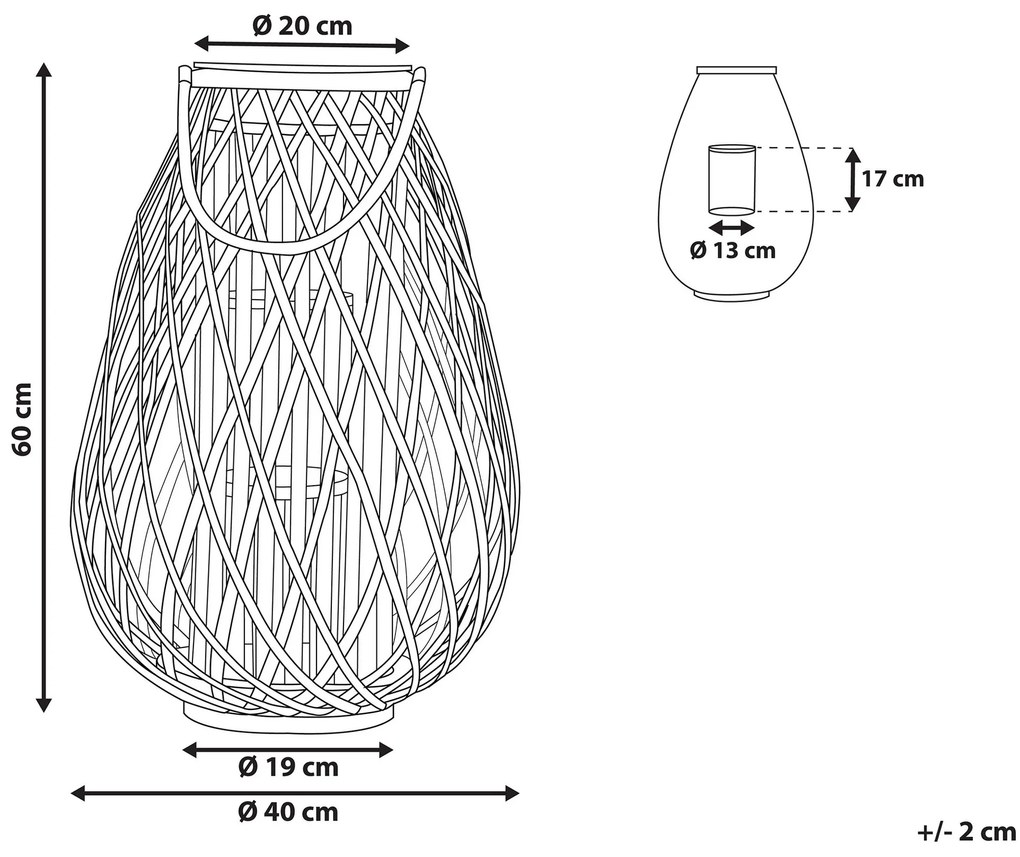 Drevený lampáš na sviečku 60 cm hnedý KIUSIU Beliani