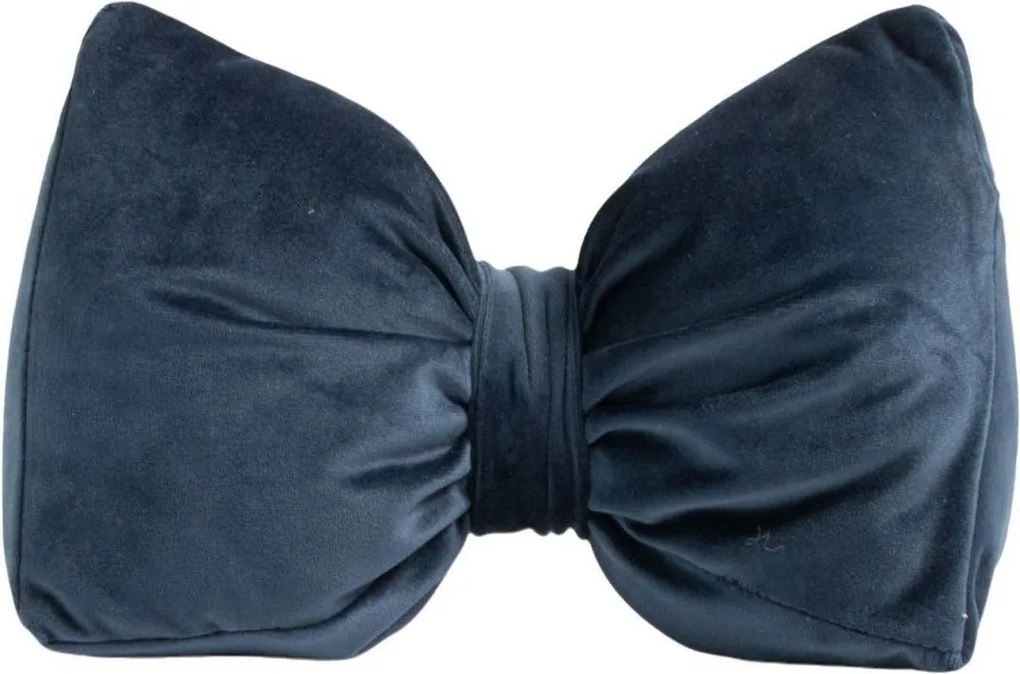 Modrá zamatová zarážka do dverí v tvare mašle Bow blue – 24*10*16 cm