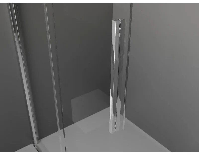 Mexen Velar L, posuvná sprchová zástena Walk-in 100 x 200 cm, 8mm šedé sklo, chrómová, 871-100-003-43-01