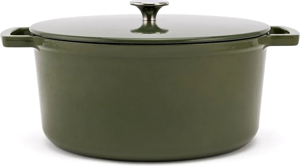 Elmich Smaltovaný liatinový hrniec Ember 28 cm olivovozelený