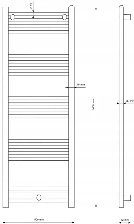 Gamma Puerto, vykurovacie teleso 500x1400 mm, 609 W, zlatá lesklá, GMA-GRZE-GD-50140