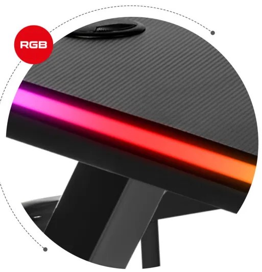 Herný stôl Hero - 5.0 čierny RGB