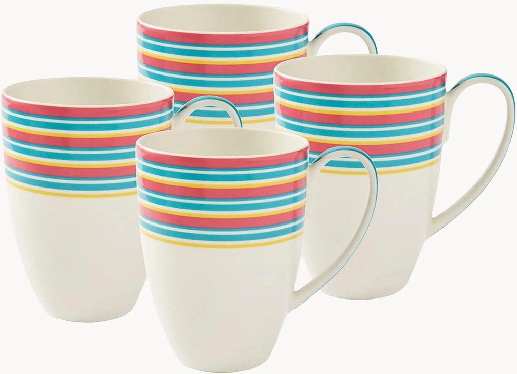 Porcelánové hrnčeky Calypso Stripe, 4 ks