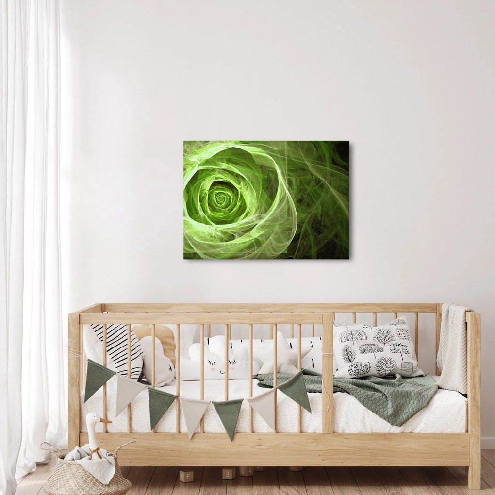 Obraz - Abstraktné ruže zelená (70x50 cm)