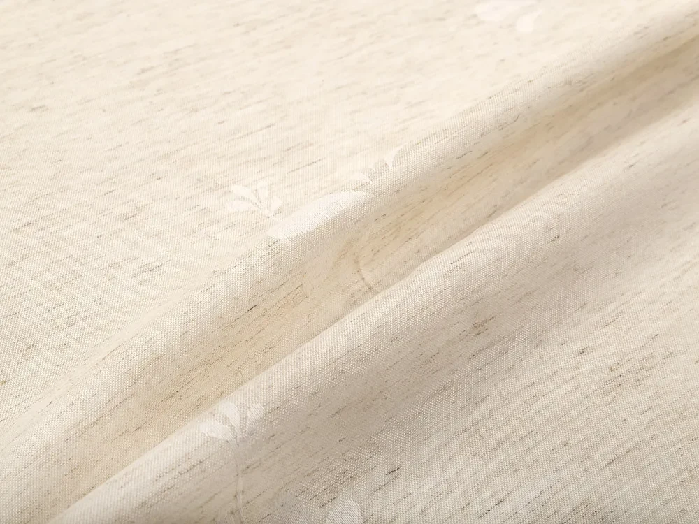 Biante Dekoračný záves TF-076 Kvetinový ornament na režnom 150x200 cm