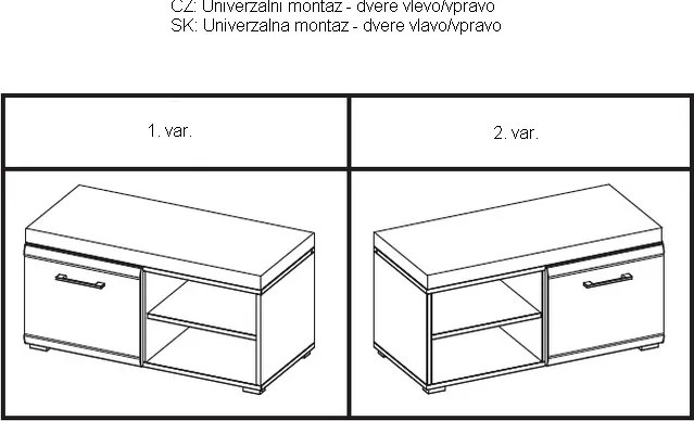 Botník Funny, dub strieborný/biely