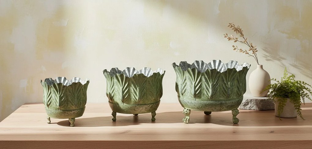 Sada 3 ks květináčů MARINA VI zelená