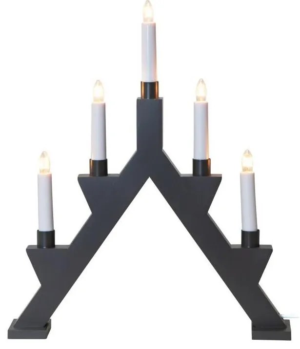 Eglo 410349 - Vianočný svietnik ZACK 5xE10/3W/230V antracit