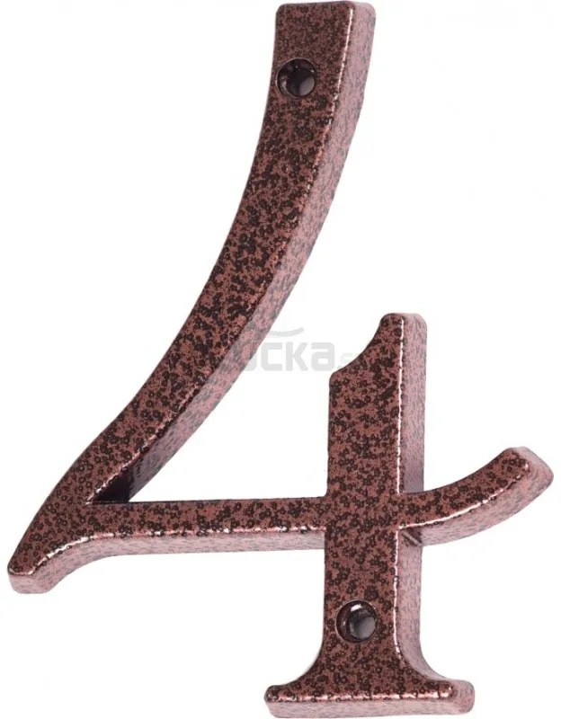Číslo " 4 " medený antik 120mm