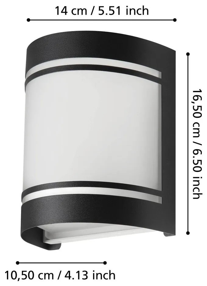 Nástenné vonkajšie svietidlo (výška 16,5 cm) CERNO – EGLO