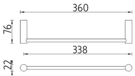 NIMCO BR 11035-26 - Nástenný vešiak na uteráky BORMO 36 cm lesklý chróm