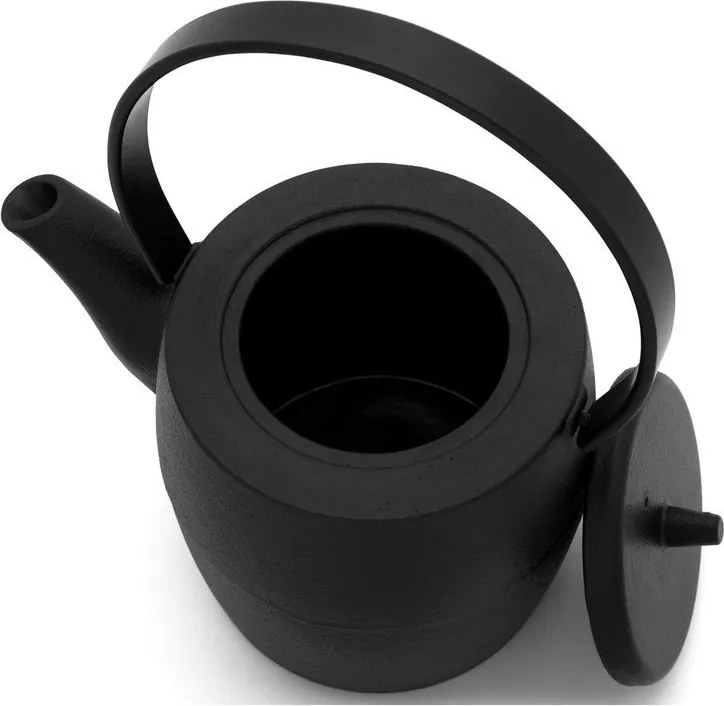 Čierna kanvica na čaj z liatiny so sitkom 1,2 l Kobe – Bredemeijer