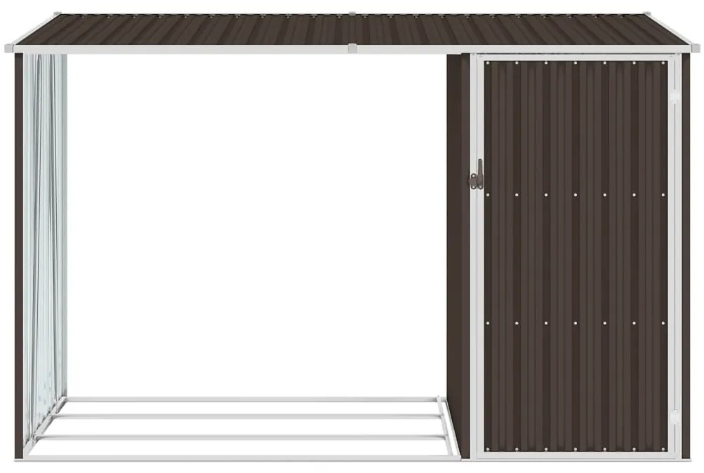 Záhradná kôlňa na palivové drevo hnedá 245x98x159 cm pozinkovaná oceľ