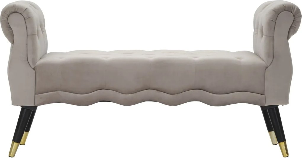 Lavica Paris 120 cm zamat šedá/zlatá