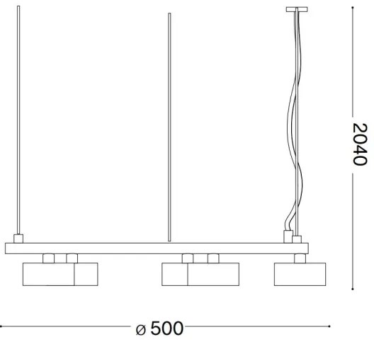 Ideal Lux - LED Luster na lanku MINOR 5xGX53/9W/230V pr. 50 cm čierna