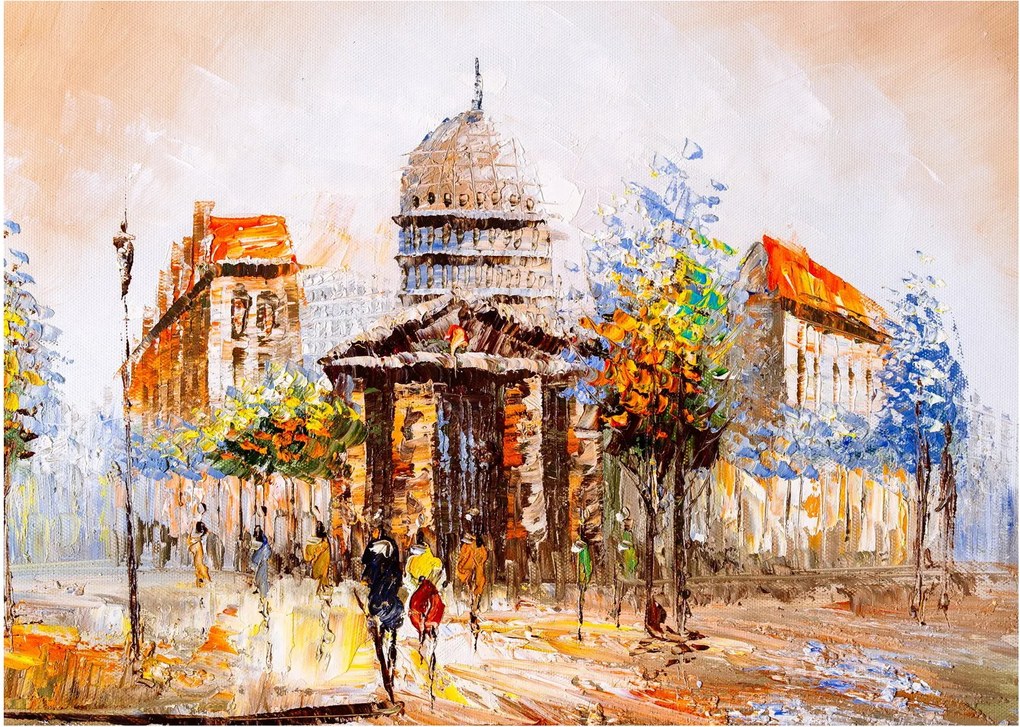 Obraz - Maľovaná mestská pamiatka (70x50 cm)