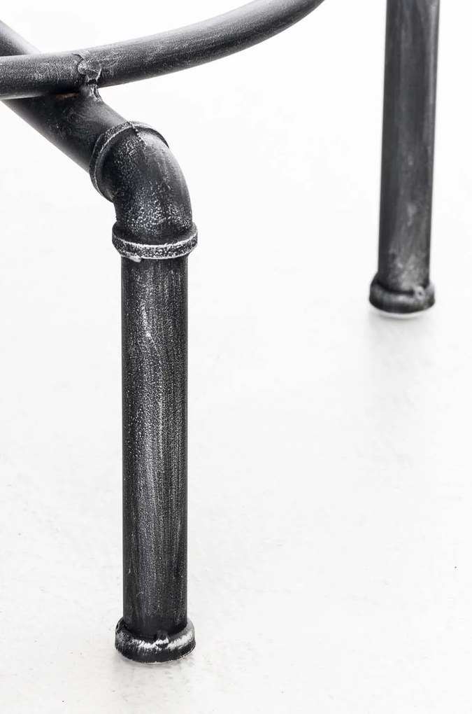 Kovový barový stôl Lumo v industriálnom štýle - v79-100 x Ø50 cm - Strieborná