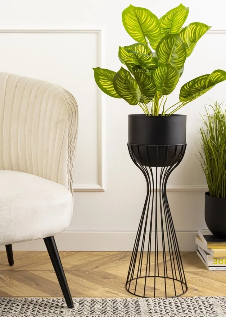 Kvetináč na stojane LOFT V 56 cm čierny