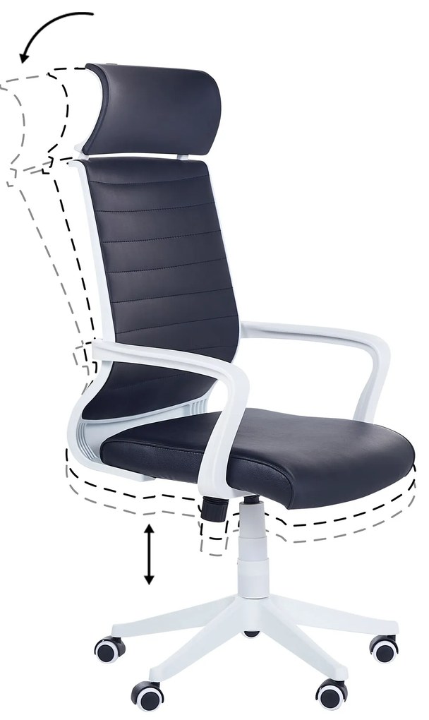 Kancelárska stolička z umelej kože čierna LEADER Beliani